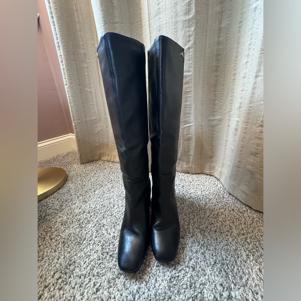 Cole Haan Chrystie Black Leather Heeled Boots, 9B - Picture 8 of 10